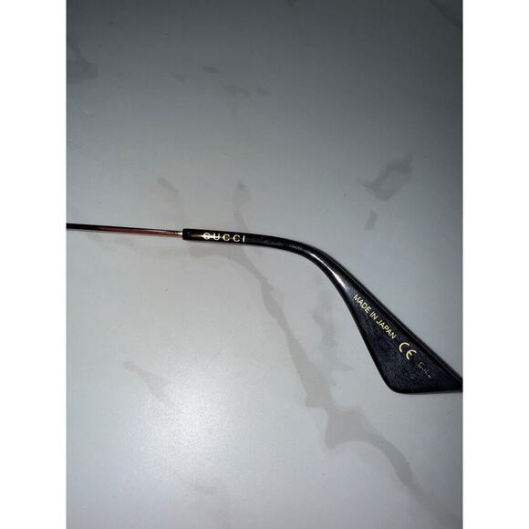 Gucci Cat-Eye Sunglasses in Black with Gold Trim - Vintage main image 4